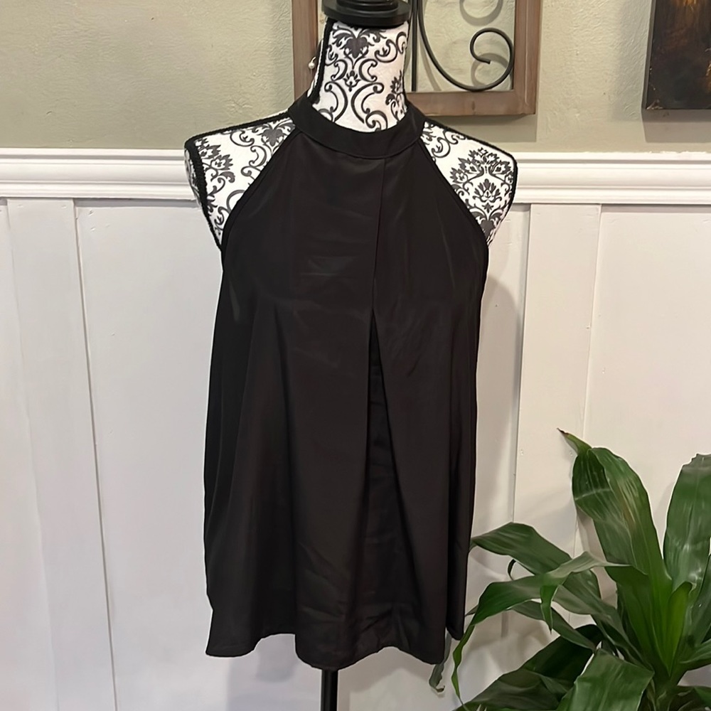 NWT Willow & Clay black halter top flowy Anthropologie style sz small NEW